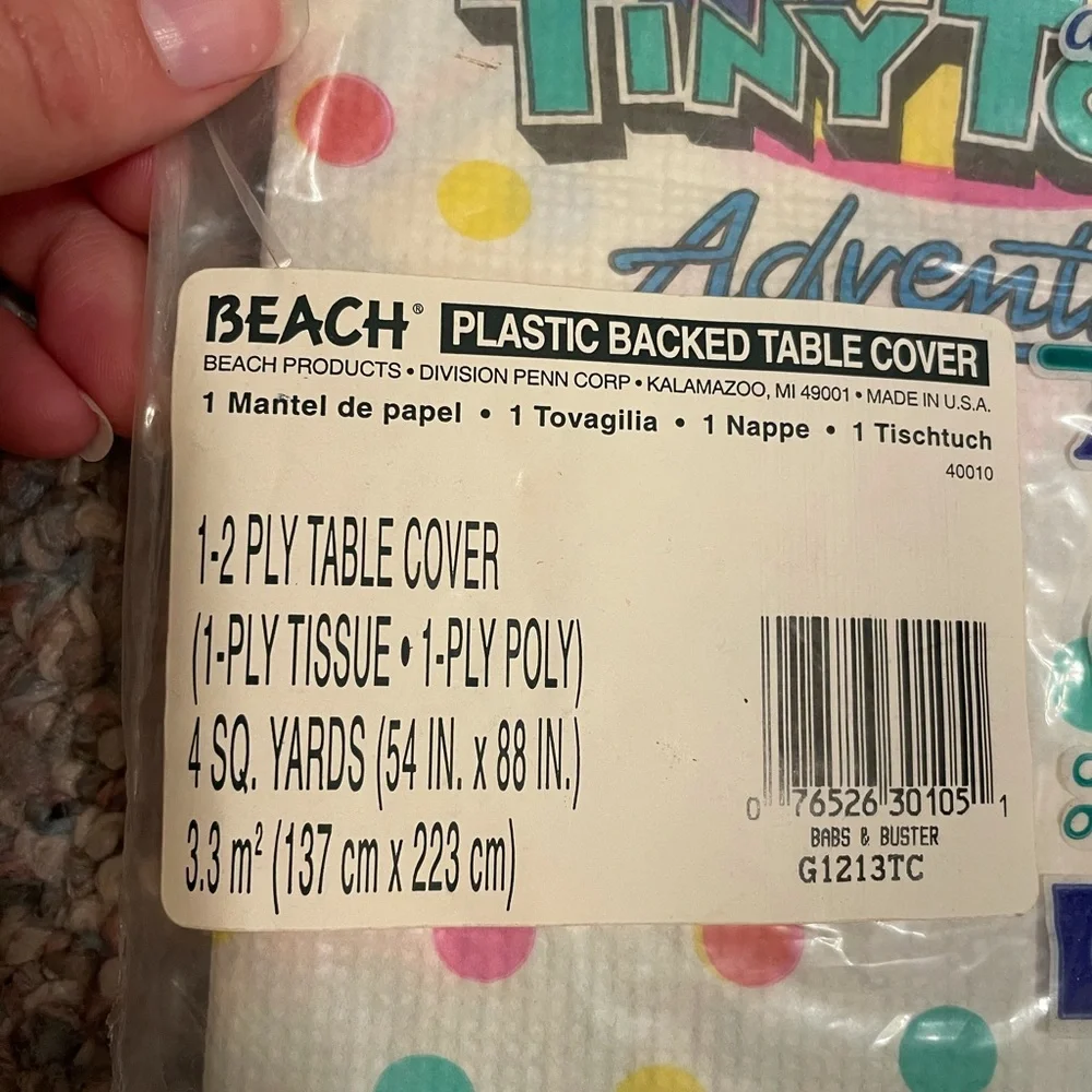 Vintage Tiny Toon Adventuree Birthday Party Table Cover